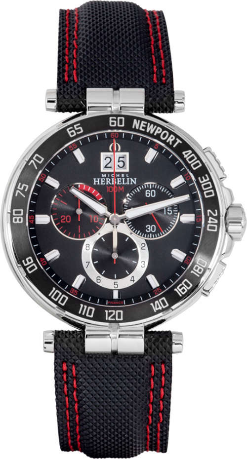 CRAZY PRICE Original Michel Herbelin Newport Chronograph Watch Model 36656/AN44, Brand New