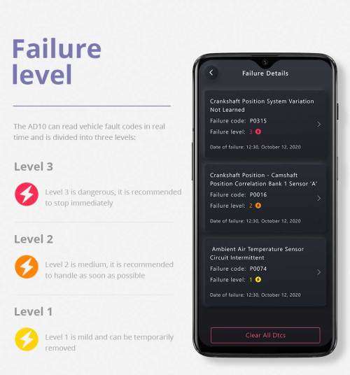 NEW XTOOL AD10 Advancer Bluetooth ELM327 OBD2 Diagnostic Scanner Tool Android/IOS 12V Vehicles R399