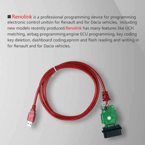 Renolink OBD2 Renault ECU Programmer V1.87 Key Coding UCH Matching Dashboard Coding R999