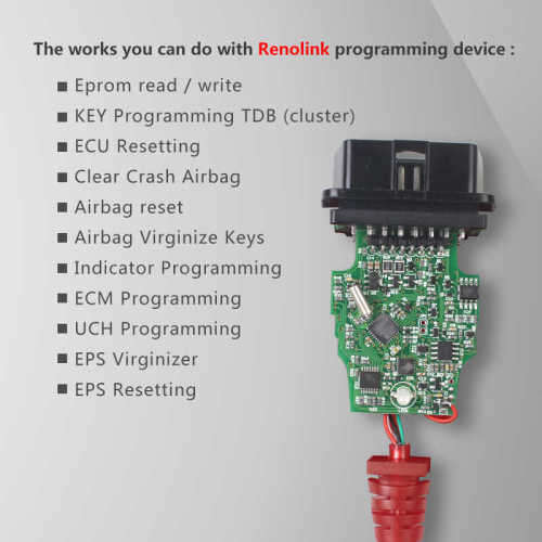 Renolink OBD2 Renault ECU Programmer V1.87 Key Coding UCH Matching Dashboard Coding R999