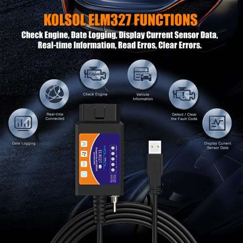 KOLSOL ELM327 USB V1.5 with Switch modified for Ford Forscan CH340 plus 25K80 chip HS-CAN / MS-CAN