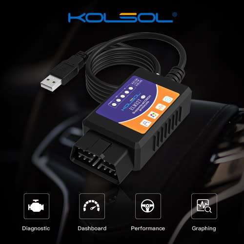 KOLSOL ELM327 USB V1.5 with Switch modified for Ford Forscan CH340 plus 25K80 chip HS-CAN / MS-CAN