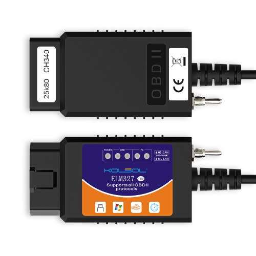 KOLSOL ELM327 USB V1.5 with Switch modified for Ford Forscan CH340 plus 25K80 chip HS-CAN / MS-CAN