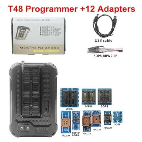 Original XGecu T48 universal MCU programmer (TL866 3rd generation) plus 12 Adapters, R2450