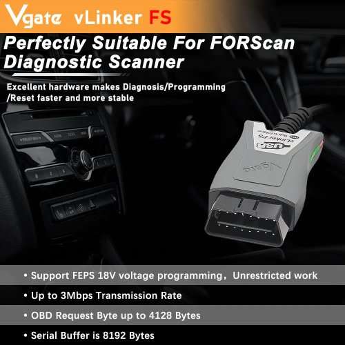 Vgate vLinker FS USB OBDII Diagnostic Tool Interface for FORScan for Ford Mazda HS/MS-CAN Auto, R999