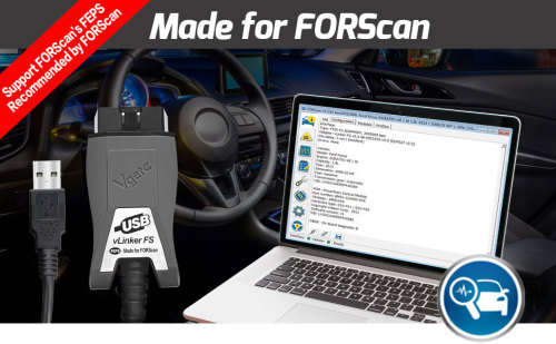 Vgate vLinker FS USB OBDII Diagnostic Tool Interface for FORScan for Ford Mazda HS/MS-CAN Auto, R999