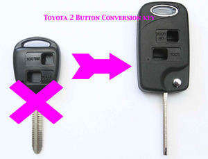 Toyota 2 Button Flip key fob conversion case + TOY43 blank blade