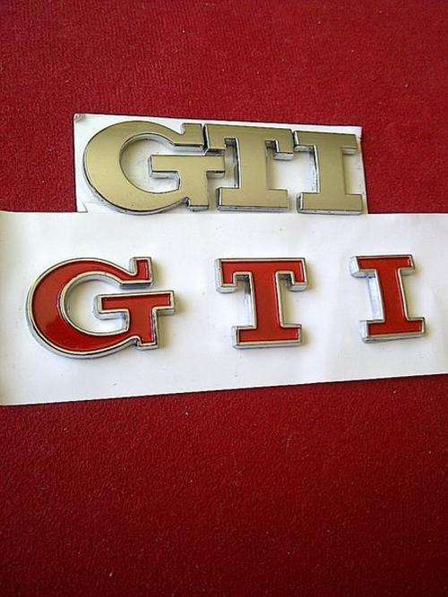 GTI 3D Rear Badges for VW Golf/Polo, Brand New Retail Packaged, Silver & Red, R90 each
