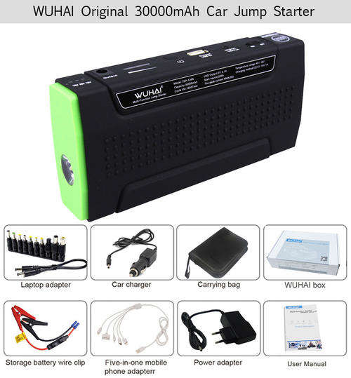 Original WUHAI Multi-Function Jump Starter Kit, 30000mAh Capacity, Brand New Battery Booster, R1399