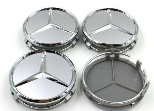 Mercedes Benz 75mm Silver Wheel hub cap center badge, R70 each