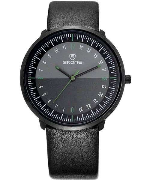 Skone Kensington Black & Orange Mens Watch - Black Strap