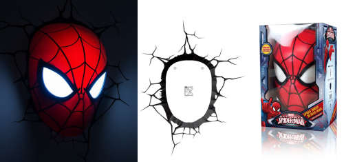 MARVEL SPIDERMAN MASK HEAD FX 3D Deco wall light - mint in box