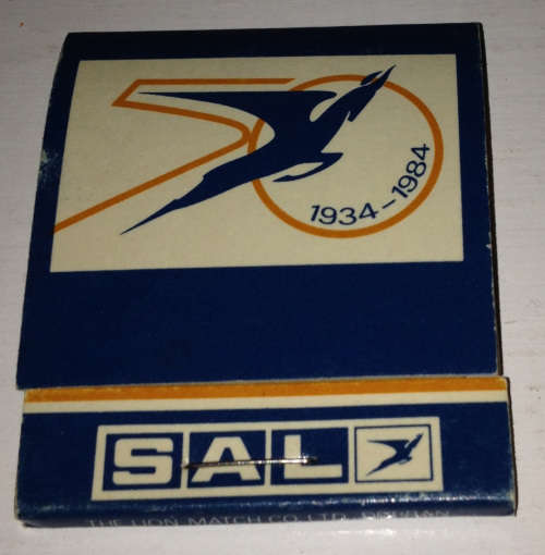 Aviation SAA SAL South African Airways 1984 vintage MATCHBOX Matches Matchbook