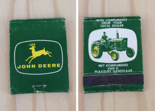 JOHN DEER TRACTORS MATCHBOX MATCHBOXES South Africa from 1960s or early 1970s