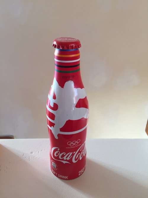 COCA COLA COKE RIO 2016 OLYMPICS ALUMINUM bottle - emptied & clean and resealed with undamaged lid