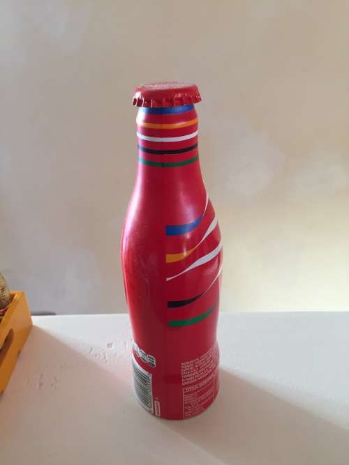 COCA COLA COKE RIO 2016 OLYMPICS ALUMINUM bottle - emptied & clean and resealed with undamaged lid