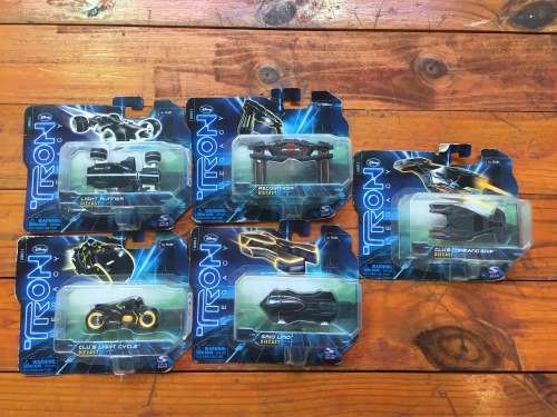 TRON LEGACY full set of 5 diecast vehicles - all mint on card