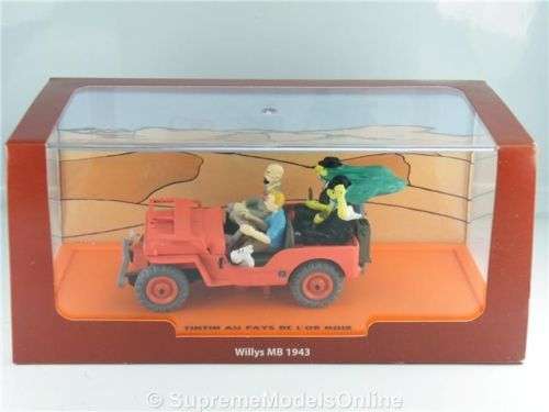 TINTIN LAND OF BLACK GOLD 1943 Willy's Jeep model car in original sealed boxset by Herge