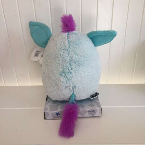 Hasbro FURBY WHITE with BLUE Ears Plush Toy 20cm high New Mint on Card