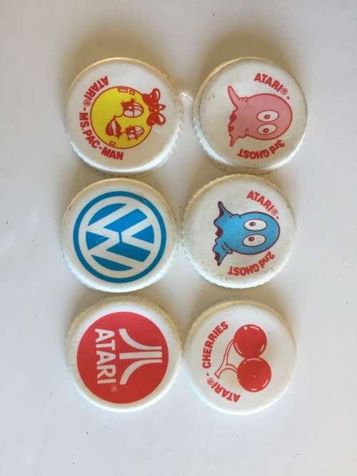 COCA COLA ATARI MISS PACMAN Bottle liner 6 liner set - 1983 SOUTH AFRICA