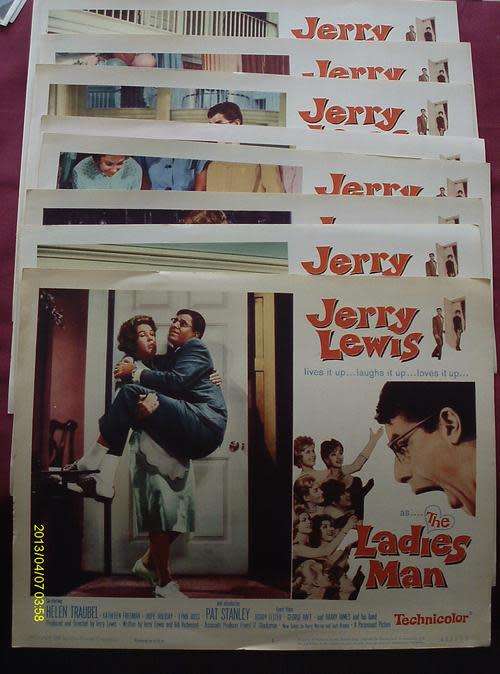 Original vintage JERRY LEWIS in THE LADYS MAN movie 8 LOBBY CARD SET Movie POSTER - 1961