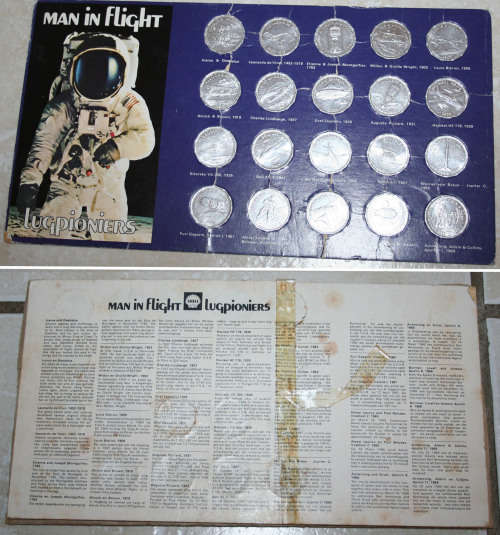 SHELL OIL Man in Flight Leaflet & tokens - South Africa 1970s 100% complete