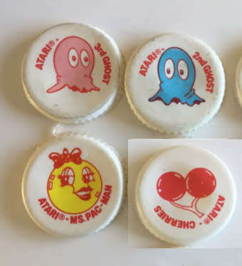 COCA COLA Coke ATARI MISS PACMAN Bottle liner 4 liner set - 1983 SOUTH AFRICA