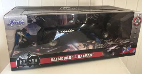 Jada Batman ANIMATED figure and Batmobile set - Jada Toys - 2018 - 1:24 scale mint in sealed box