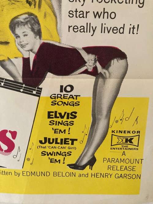 100% Original 1960s Elvis Presley GI BLUES Movie Poster - South African print