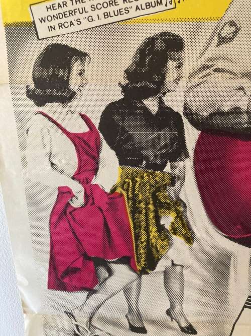 100% Original 1960s Elvis Presley GI BLUES Movie Poster - South African print