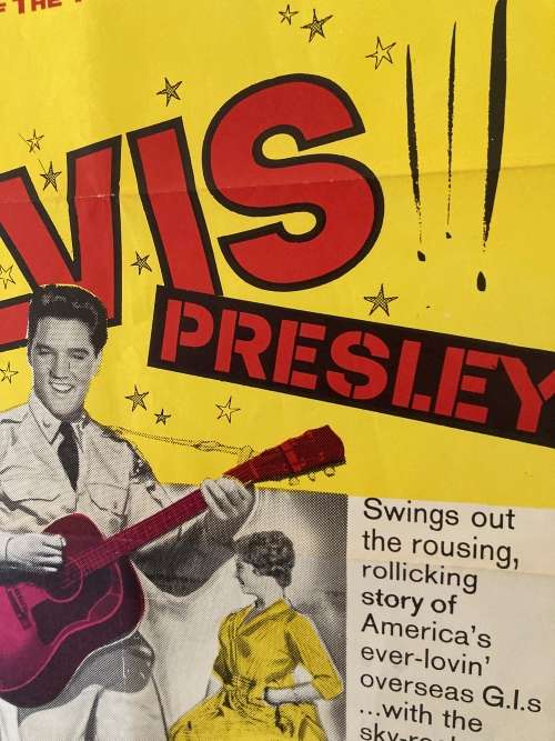 100% Original 1960s Elvis Presley GI BLUES Movie Poster - South African print