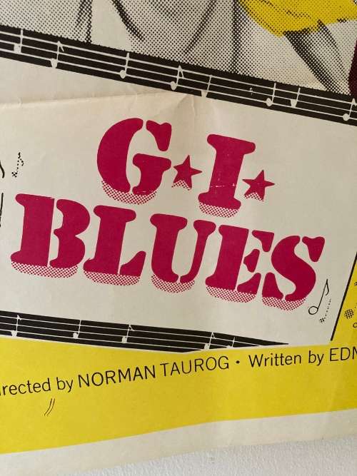 100% Original 1960s Elvis Presley GI BLUES Movie Poster - South African print