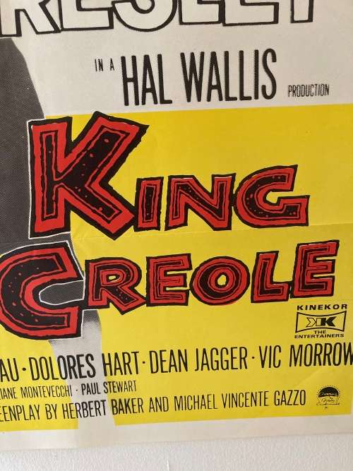 100% Original 1960s Elvis Presley KING CREOLE Movie Poster - South African print