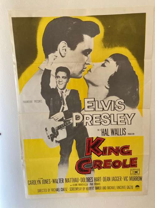 100% Original 1960s Elvis Presley KING CREOLE Movie Poster - South African print