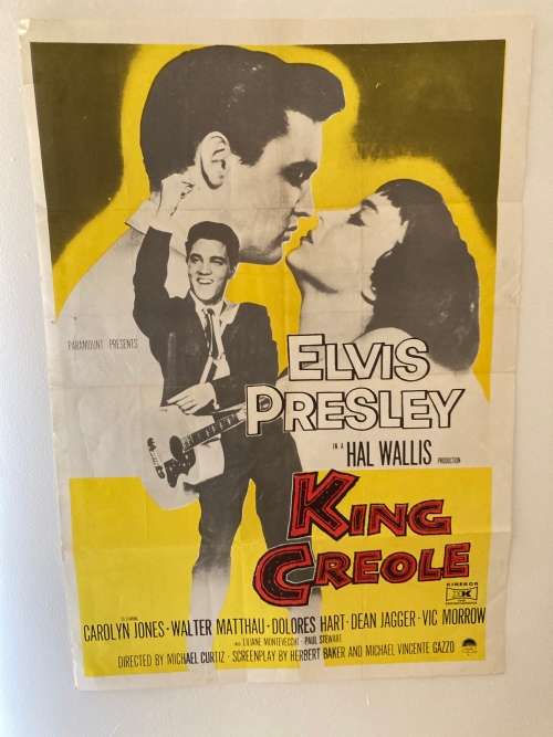 100% Original 1960s Elvis Presley KING CREOLE Movie Poster - South African print