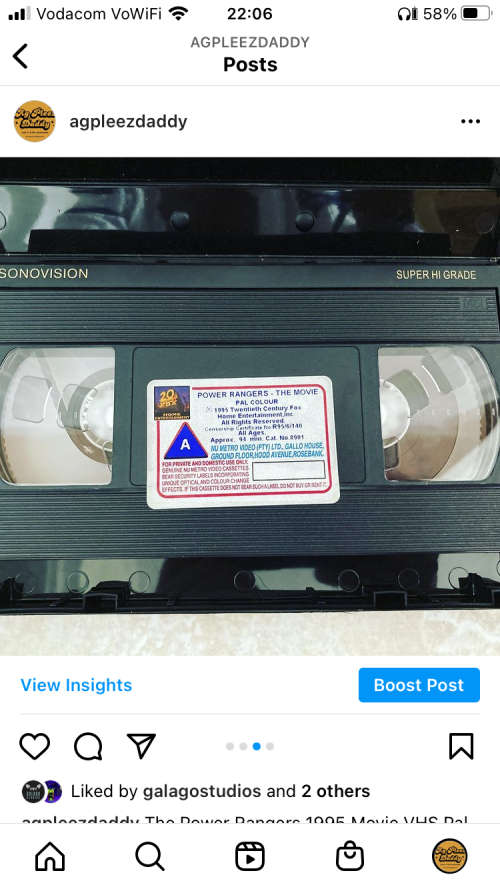 The MIGHTY MORPHIN POWER RANGERS MOVIE on VHS with original movie poster cover on box