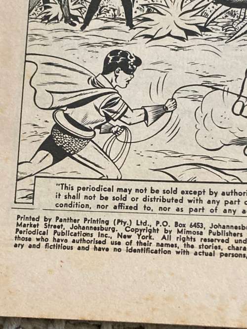 South Africa 1960s BATMAN Detective Comics no 5 by MIMOSA Comics