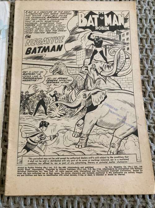 South Africa 1960s BATMAN Detective Comics no 5 by MIMOSA Comics