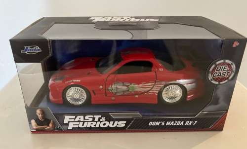 Jada toys FAST and Furious 1:32 Dom`s Red Mazda RX7 mint in box
