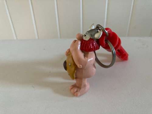 HAGAR THE HORRIBLE rubber figure WITH SHIELD  - excellent condition - rubber and smurf size