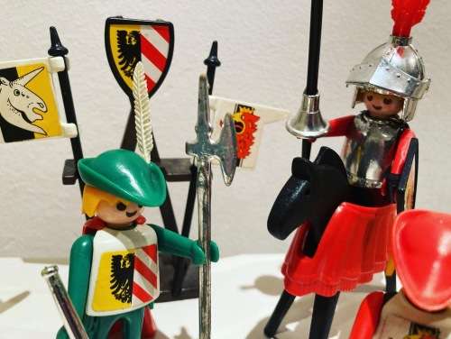 Vintage 1980s Playmobil Clicky No 3265 Medieval Knights Jousting Tournament set