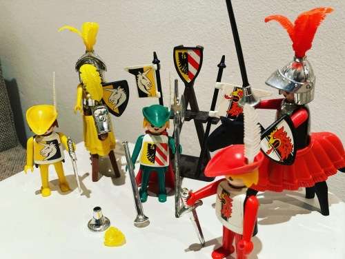 Vintage 1980s Playmobil Clicky No 3265 Medieval Knights Jousting Tournament set