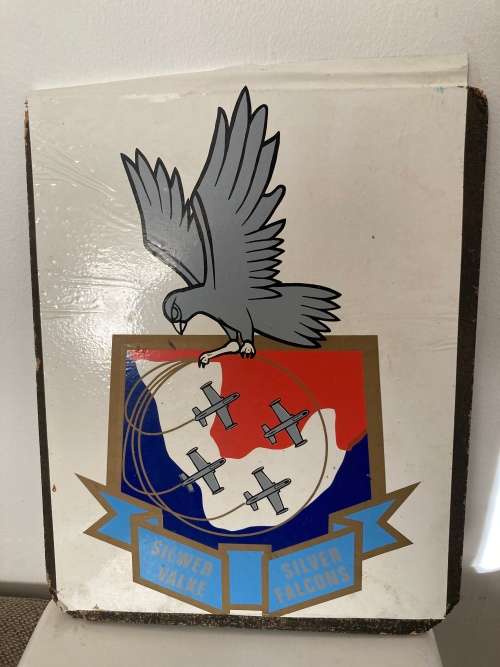 Vintage 1970s 1980s original SAAF SILVER FALCONs Signage South African Air Force