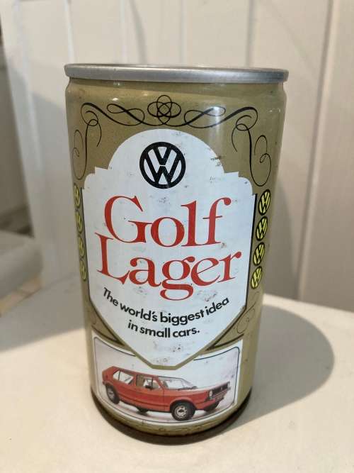 Rare 1970s South Africa VW GOLF 1 Promotional Volkswagen launch steel Soda or Beer Can