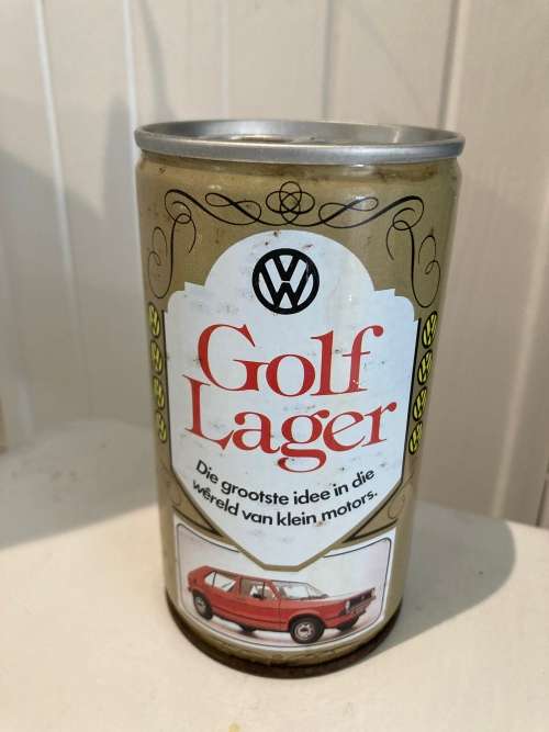 Rare 1970s South Africa VW GOLF 1 Promotional Volkswagen launch steel Soda or Beer Can