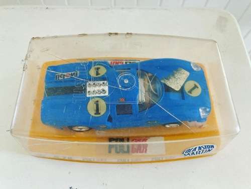 POLI CAR A series A75 rare ASTON MARTIN LOLA 1:32 scaLe SLOT CAR in original plastic box 1970s