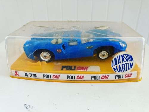 POLI CAR A series A75 rare ASTON MARTIN LOLA 1:32 scaLe SLOT CAR in original plastic box 1970s