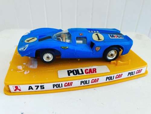 POLI CAR A series A75 rare ASTON MARTIN LOLA 1:32 scaLe SLOT CAR in original plastic box 1970s