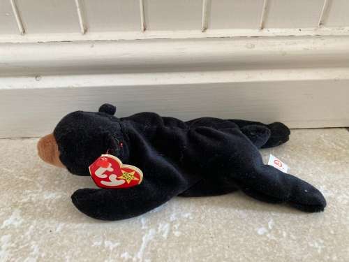 Original Vintage TY Beanie Babies BLACKIE the Bear