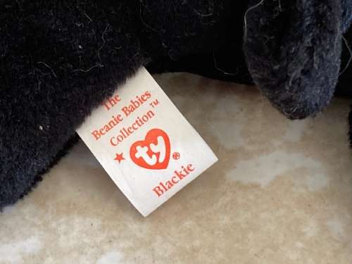 Original Vintage TY Beanie Babies BLACKIE the Bear